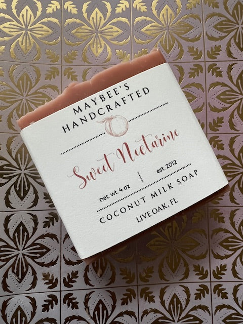 Sweet Nectarine Coconut Milk Soap with Rose Kaolin Clay