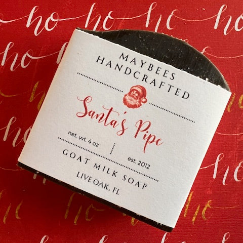 Santa's Pipe Goat Milk Soap + Activated Charcoal