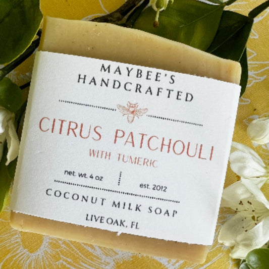 Citrus Patchouli Coconut Milk Soap with Tumeric