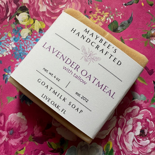 Lavender Oatmeal Goat Milk Soap + Tallow