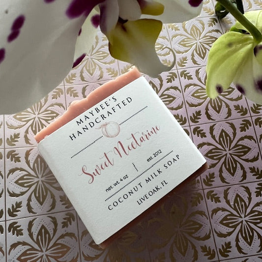 Sweet Nectarine Coconut Milk Soap with Rose Kaolin Clay